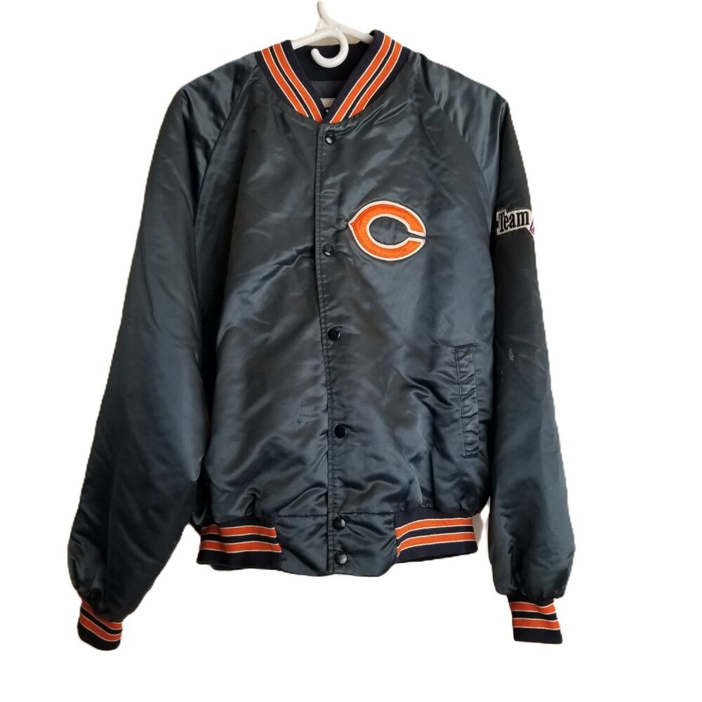 Chalk Line Chicago Bears Satin Bomber Jacket Size XL Vintage NFL 90s Streetwear